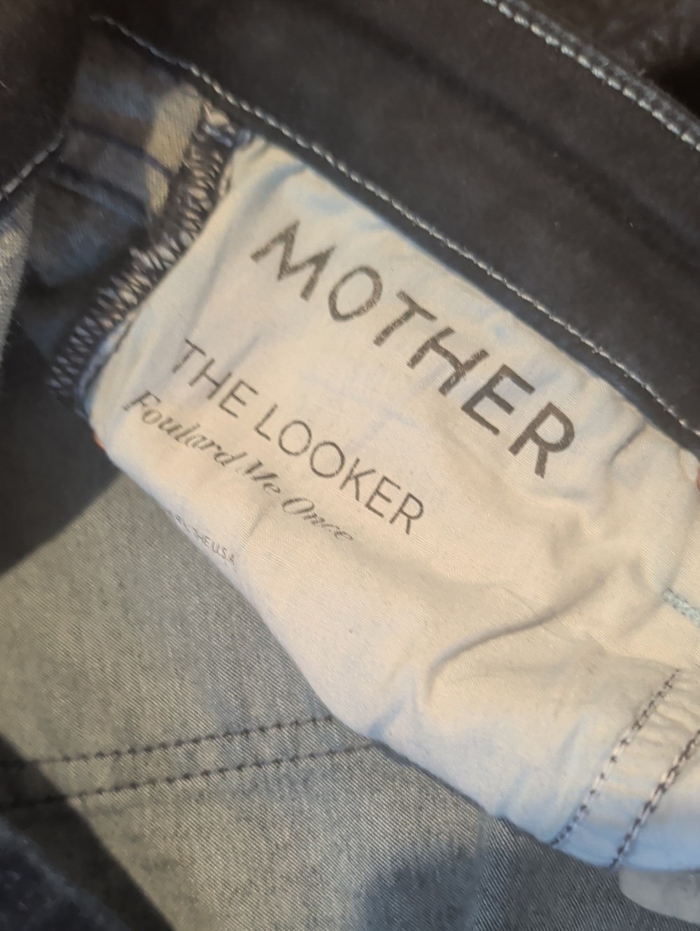 MOTHER Looker sz 28 in Foulard Me Once Blue w/ Navy Floral Overdyed Design - Picture 8 of 12